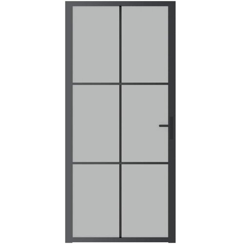  Unutarnja vrata 93 x 201,5 cm crna od mat stakla i aluminija Slike