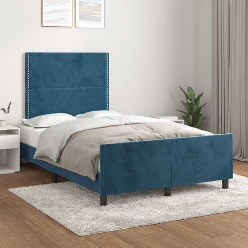 VidaXL Okvir kreveta bez madraca tamnoplavi 120x190 cm bar&amp;scaron;unasti Slike