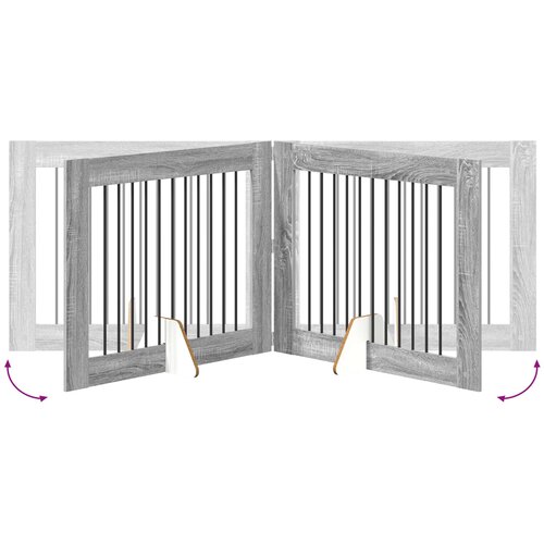  Vrata za pse s postoljem 4 pcs Siva sonoma 100 x 80 cm Slike