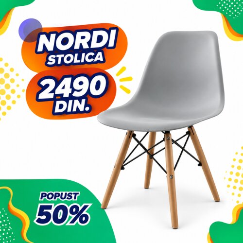Zotrix Trpezarijska Stolica Nordi br. 51 &amp;ndash; siva Slike