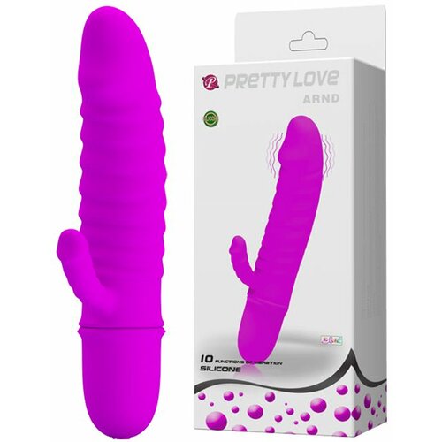 Pretty Love ljubičasti silikonski vibrator sa dodatnom stimulacijom klitorisa ARND Slike