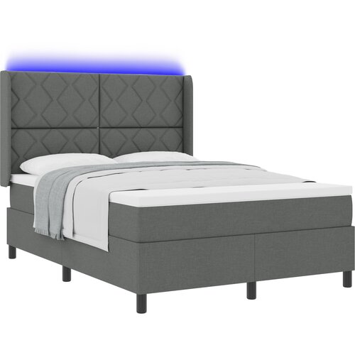 vidaXL Box Spring Postelja z Jogijem in LED Temno Siva 160x200 cm Tkanina, (22049201) Cene