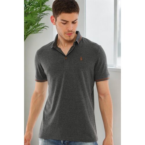 Dewberry T8586 MEN'S POLO NECK T-SHIRT-PLAIN ANTHRACITE Cene