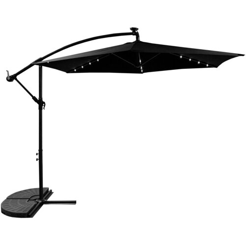  Vrtni suncobran s LED rasvjetom 300 cm AGA MR2024-Black - crni Cijene