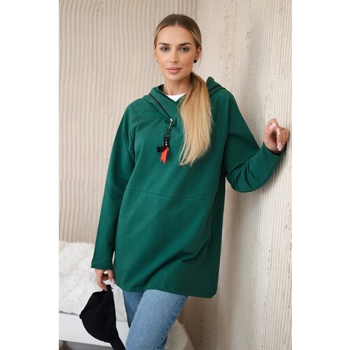 Kesi Tunic with zipper on hood Oversize green Cijene
