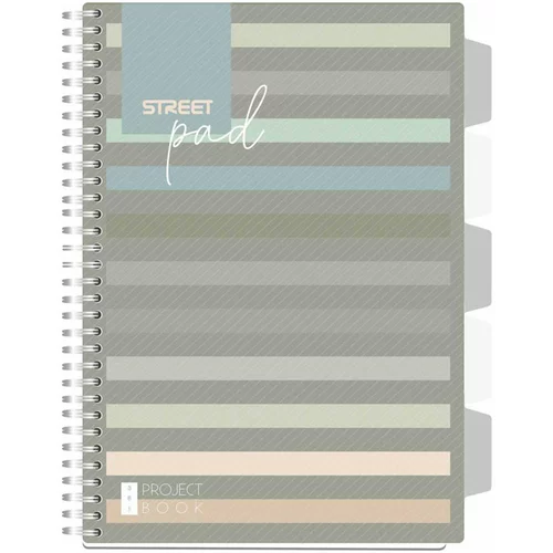 STREET Zvezek A4 Pad Lines s špiralo 1R PR, črtast, 100 listov