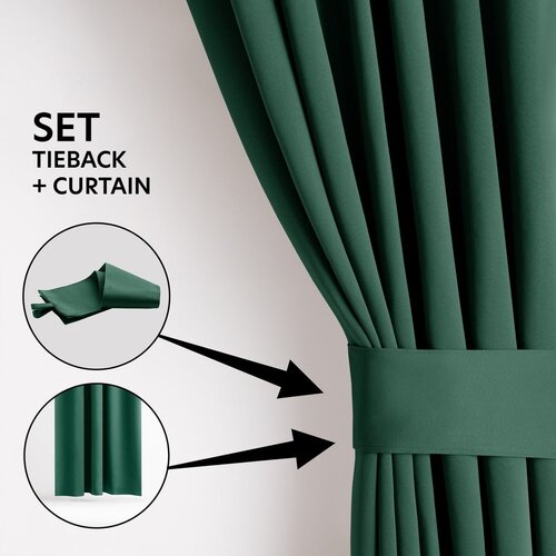 Restilo Temno zelena zatemnitvena izolacijska zavesa 140x270 cm Pleat &amp;ndash; Slike
