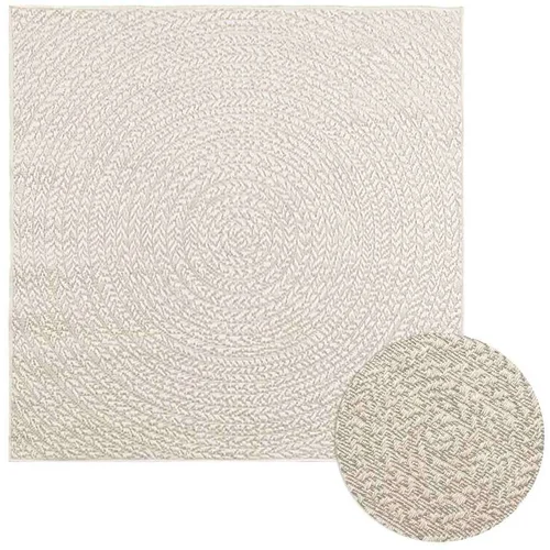  Rug "ZIZUR" Cream 120x120 cm Juta videz Notranje in zunanje