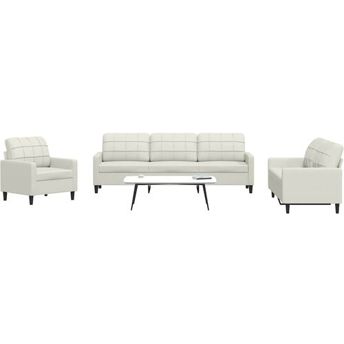  4-dijelni set sofa s jastucima krem baršunasti Cene