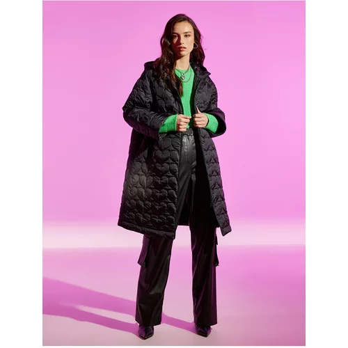 Koton Rachel Araz X - Heart Quilted Hooded Long Coat