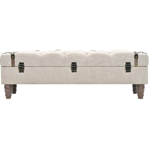  Klupa za pohranu od masivnog drva i čelika 111 x 34 x 37 cm Slike