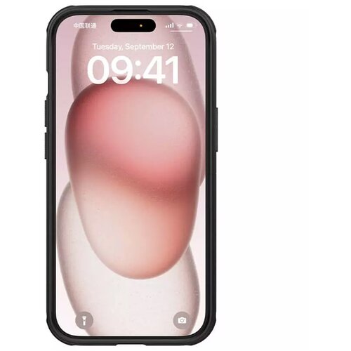 Nillkin maska za telefon super frosted shield pro za iphone 15 pro max (sa otvorom logo) crna Slike