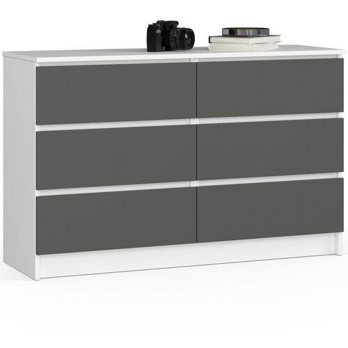 AKORD KOMODA K120 6SZ CLP BELO / SIVO, (21703235) Cene