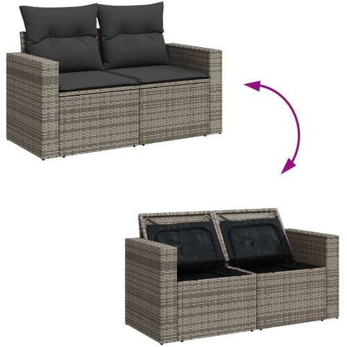 vidaXL 11-dijelni set vrtnih sofa od poliratana s jastucima sivi Cijene