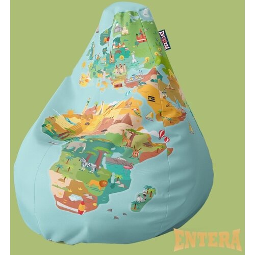  Dečji Lazy Bag - Mapa sveta, ilustrovane znamenitosti država ( 200 ) Slike