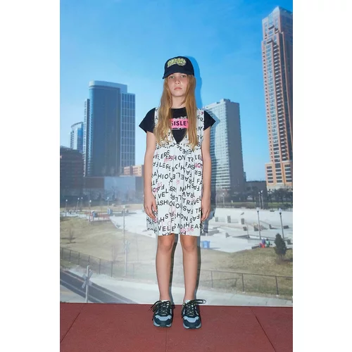 Sisley Dječja haljina boja: bež, mini, širi se prema dolje