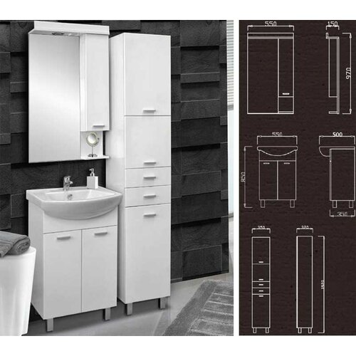 Olimp Sport Kupatilski set Klasik sa umivaonikom, ogledalom i ormarom sa korpom Cene