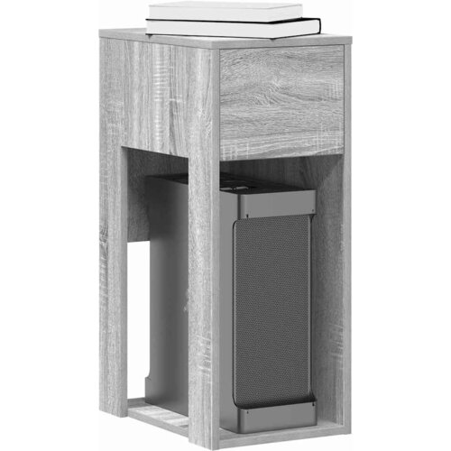VidaXL Tower stalak za računalo s ladicom boja sivog hrasta 30x44x74cm Slike