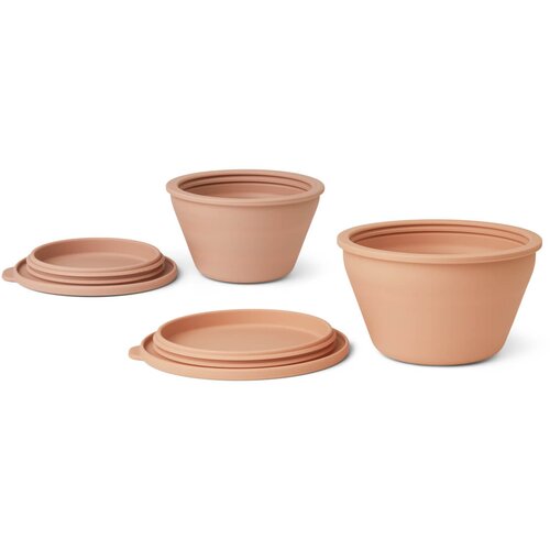 Liewood set 2 zložljivih posodic s pokrovom iz silikona dale tuscany rose/pale tuscany mix Cene
