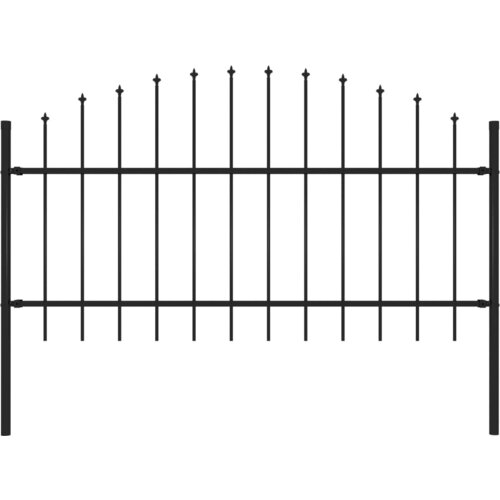 vidaXL Vrtna ograja s koničastimi vrhovi jeklo (1-1,25)x1,7 m črna Cene