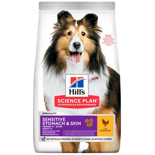 Hill’s Science Plan Sensitive Stomach & Skin Adult Medium - hrana za odrasle pse srednjih rasa sa piletinom (2,5kg, 14kg) 2,5kg Cene