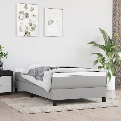 The Living Store Posteljni okvir svetlo siv 90x200 cm blago - Box Spring Posteljni Okvir, (21515726) Cene