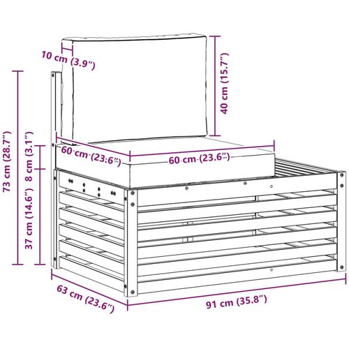  Set vanjskih sofa s jastukom 2 Komad Prirodna i antracit Slike