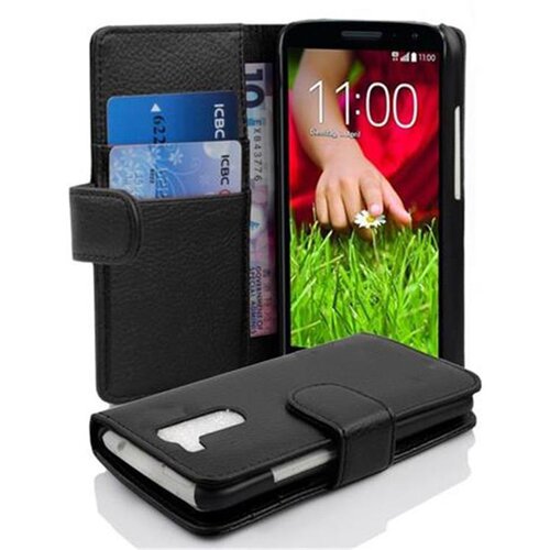 Cadorabo Ohi&scaron;je, združljivo z LG G2 MINI v oksid črna - Za&scaron;čitni ovitek iz teksturiranega umetnega usnja in žep za kartice, (20561172) Cene