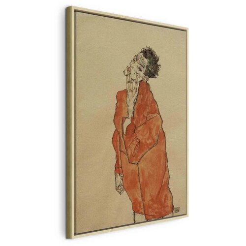  Slika - Egon Schiele – Self-Portrait (Man in Orange Jacket) 60x90 U prirodnom drvenom okviru Cene