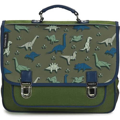 Caramel Cie &amp;Scaron;olska torba CARTABLE 38 CM DINOGAMI Kaki Slike