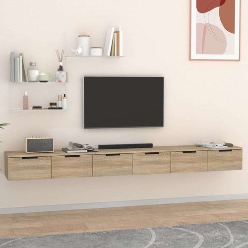  Zidni ormarići 2 kom boja hrasta 102x30x20cm konstruiranog drva Slike