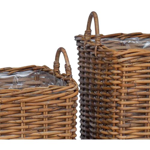 Ko&amp;scaron;arica za saksije s pohranom 2 pcs Smeđa Lacak Ratan - Smeđa Slike