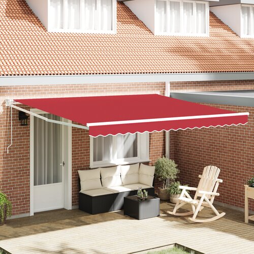 VidaXL automatska uvlačiva tenda Crvena 400x300 cm, zamjenska tenda za okvir 4x3 m Crvena Slike
