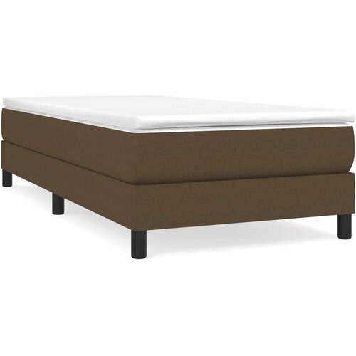 Maison Chic Posteljni okvir - Enojna postelja - Postelja za odrasle brez vzmetnice temno rjav 100x200 cm blago-J7721, (21760403) Slike
