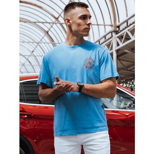 DStreet Men's T-shirt with print, light blue Cene