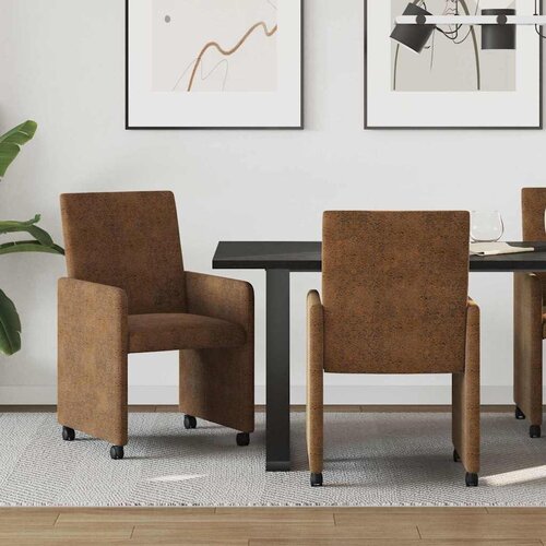vidaXL Jedilni stoli 2 pcs Rjava 57 x 66 x 94 cm Umetno semi&scaron; usnje Cene