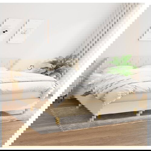 VidaXL Box spring postelja z vzmetnico krem 140x190 cm blago Slike