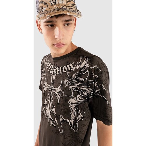 Affliction Jump T-shirt dark brown Cene