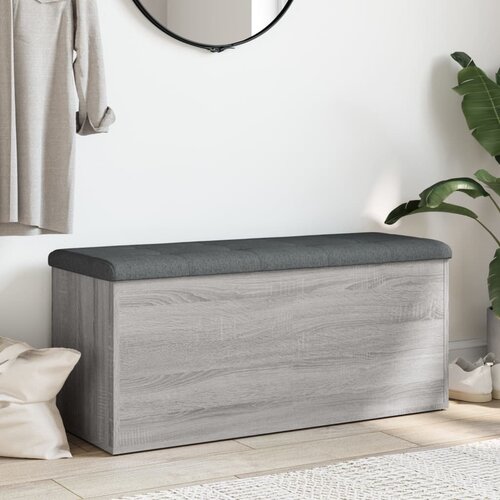  Klupa za cipele siva boja hrasta 102x42x45 cm konstruirano drvo Slike