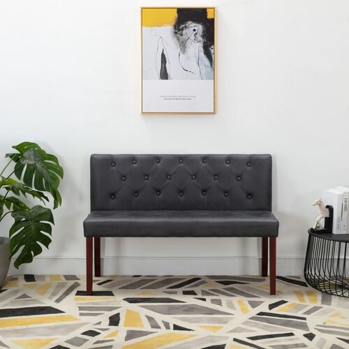 VidaXL Klop 120 cm sivo umetno semi&amp;scaron; usnje Slike