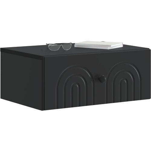  Noćni ormarić za montažu na zid 2 pcs Crna 49 x 34,5 x 20 cm Slike