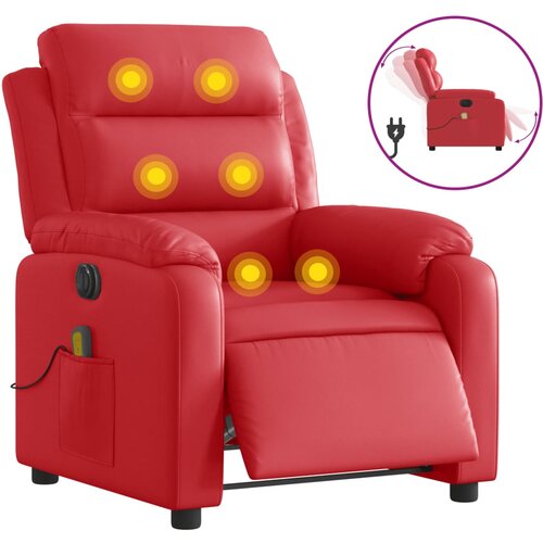 Maison Chic Električni masažni naslanjač - Relax naslanjač rdeče umetno usnje, (22134968) Cene