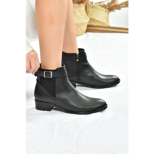 Fox Shoes Women's Black Short Heeled Daily Boots Slike