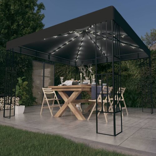 vidaXL sjenica s LED svjetlosnim trakama 3 x 3 m antracit Cijene