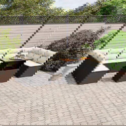vidaXL 10-dijelni set vrtnih sofa s jastucima crni od poliratana Cijene