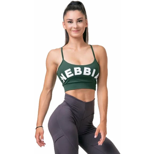 NEBBIA Classic Hero Cut-Out Sports Bra Dark Green L