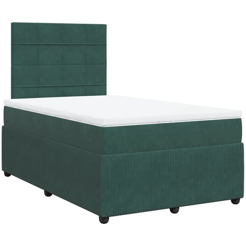 Maison Chic Box spring postelja - Vzmetna postelja z vzmetnico temno zelena 120x200 cm žamet SL4485, (21906676) Slike