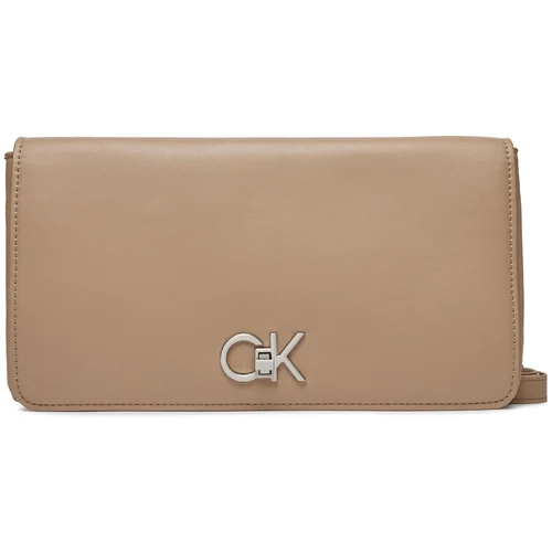 Calvin Klein Ročna torba Re-Lock Double Gusette K60K611336 Silver Mink PFA