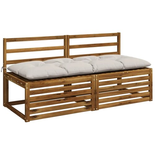  Jastučići za klupe VIANEN 2 kom. 100% poliester Bijela - Bijela 150 x 60 x 12 cm Slike