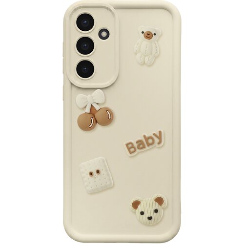 AVIZAR Ovitek za Galaxy S25 FE s 3D Kawaii Medvedki in Dvignjenim Robom, Bež, (5000274729) Cene